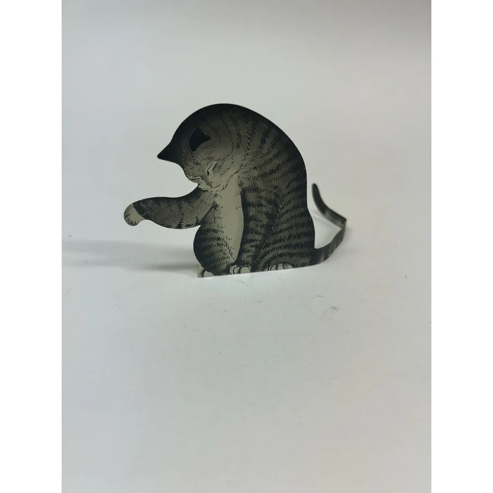 Kitty Ohio Wholesale Cute Cat Bendable Tail Vintage Rare Cottage Core Metal